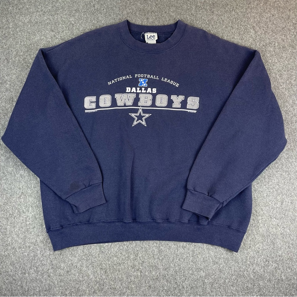 Vintage Y2K Dallas Cowboys Baggy Sweatshirt Mens 2XL Blue Lee Sport NFL